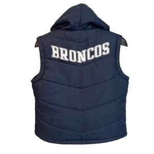 WEAR by Erin Andrews Denver Broncos Heavy Fleece Lined Puffer Vest Navy Size M